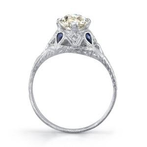 Edwardian Diamond and Blue Sapphire Ring